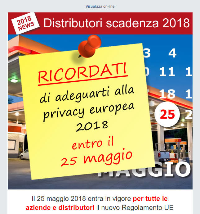 Scadenza GDPR distributori